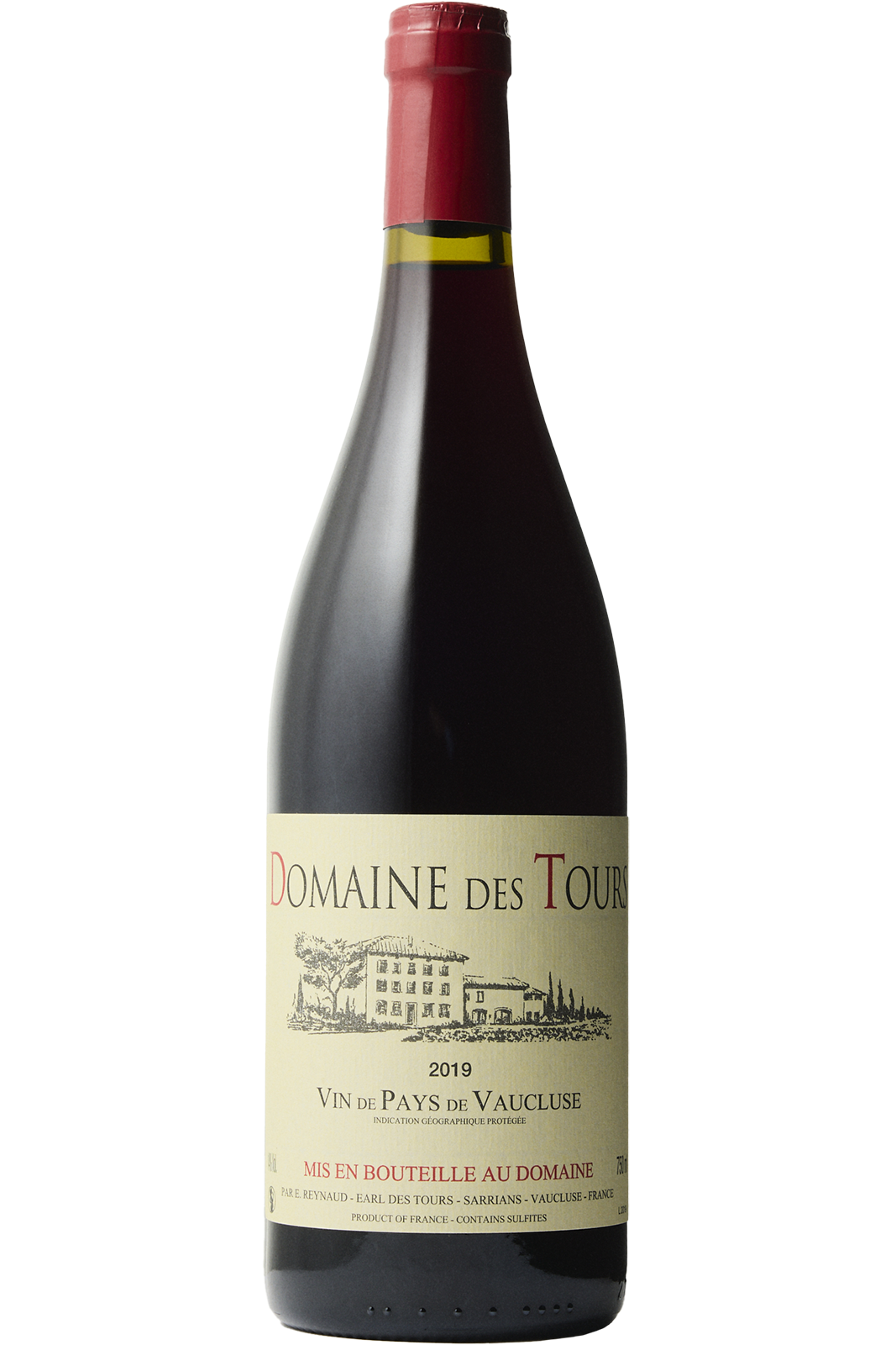 Flaske af Domaine Des Tours Pays de Vaucluse 2019 fra Domaine Des Tours, Rhônedalen
