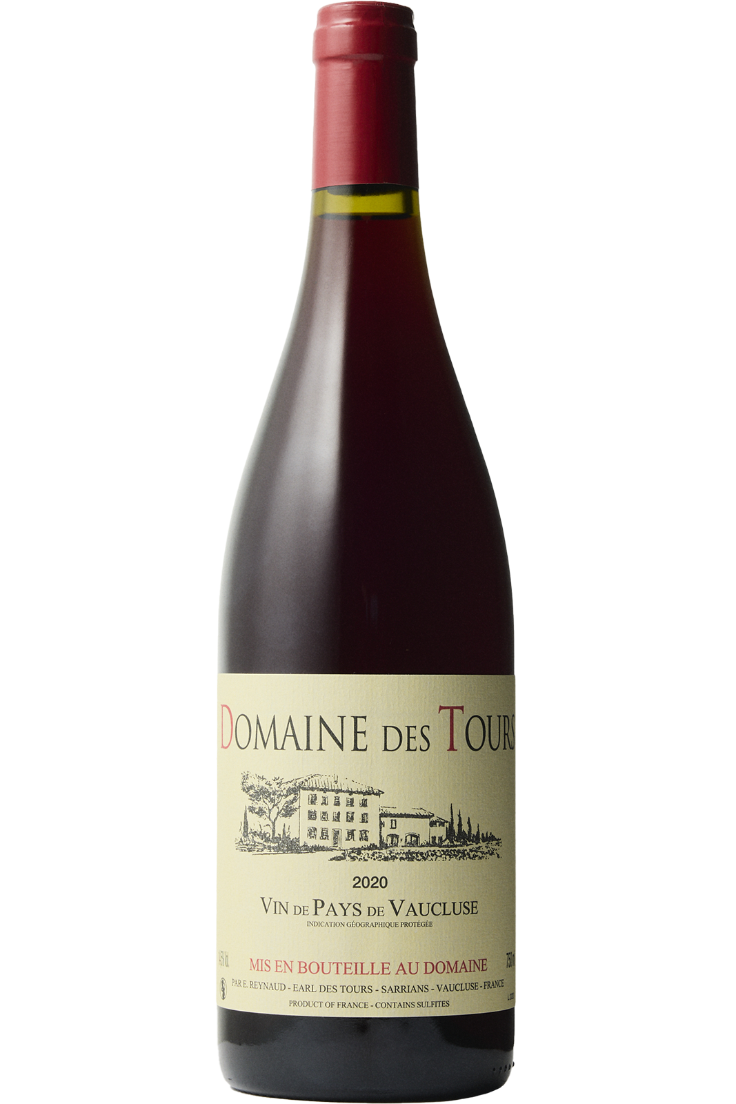 Flaske af Domaine Des Tours Pays de Vaucluse 2020 fra Domaine Des Tours, Rhônedalen