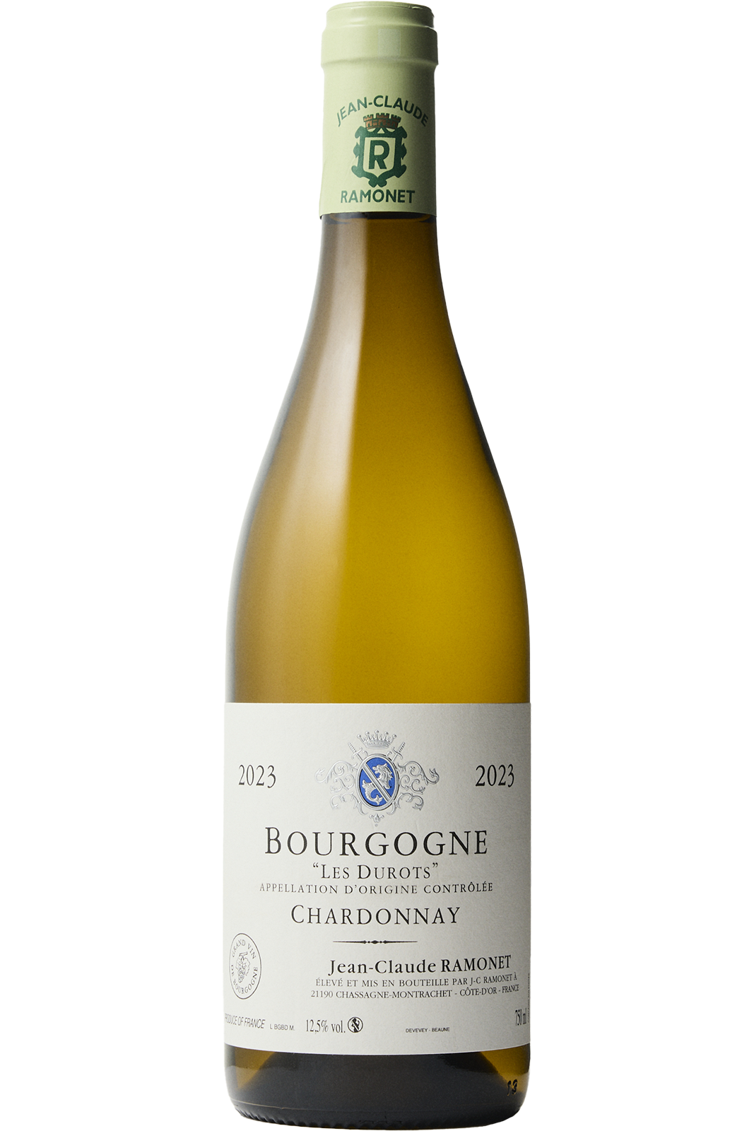 Flaske af Jean Claude Ramonet Bourgogne Les Durots 2023 fra Jean Claude Ramonet, Bourgogne